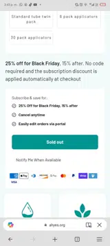 AHYES25 coupon verification screenshot