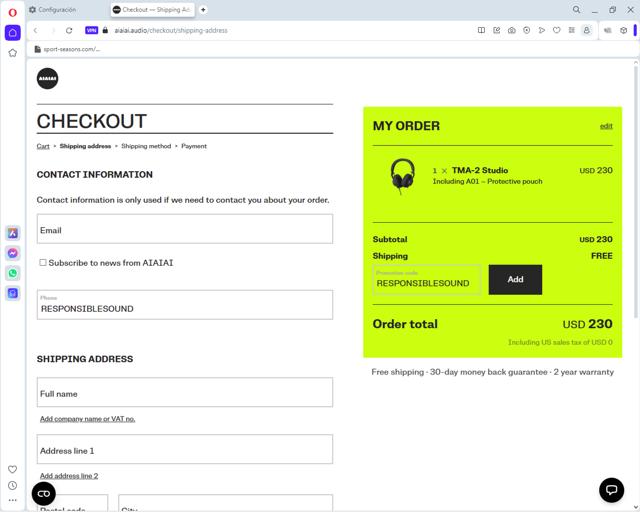 AIAIAI checkout page showing AIAIAI promo code box | Screenshot taken by SimplyCodes community member on Mar 17, 2024