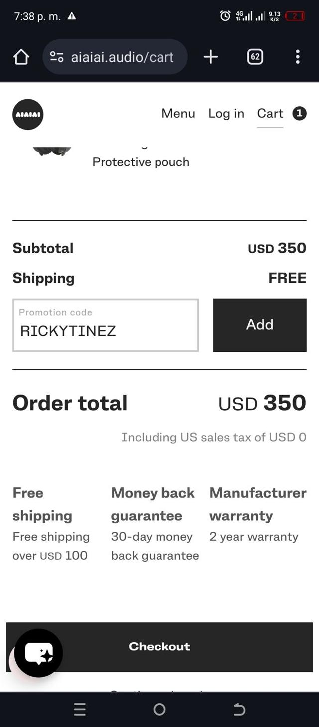 AIAIAI checkout page showing AIAIAI promo code box | Screenshot taken by SimplyCodes community member on Apr 24, 2024