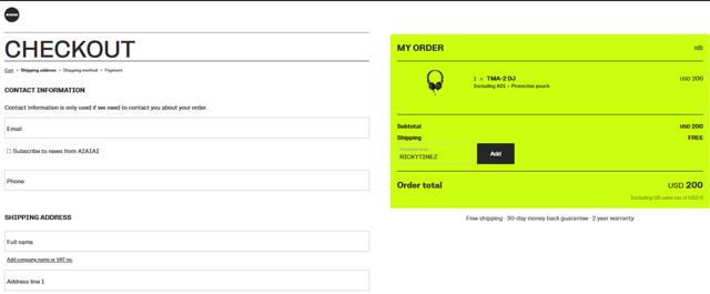 AIAIAI checkout page showing AIAIAI promo code box | Screenshot taken by SimplyCodes community member on Mar 14, 2024