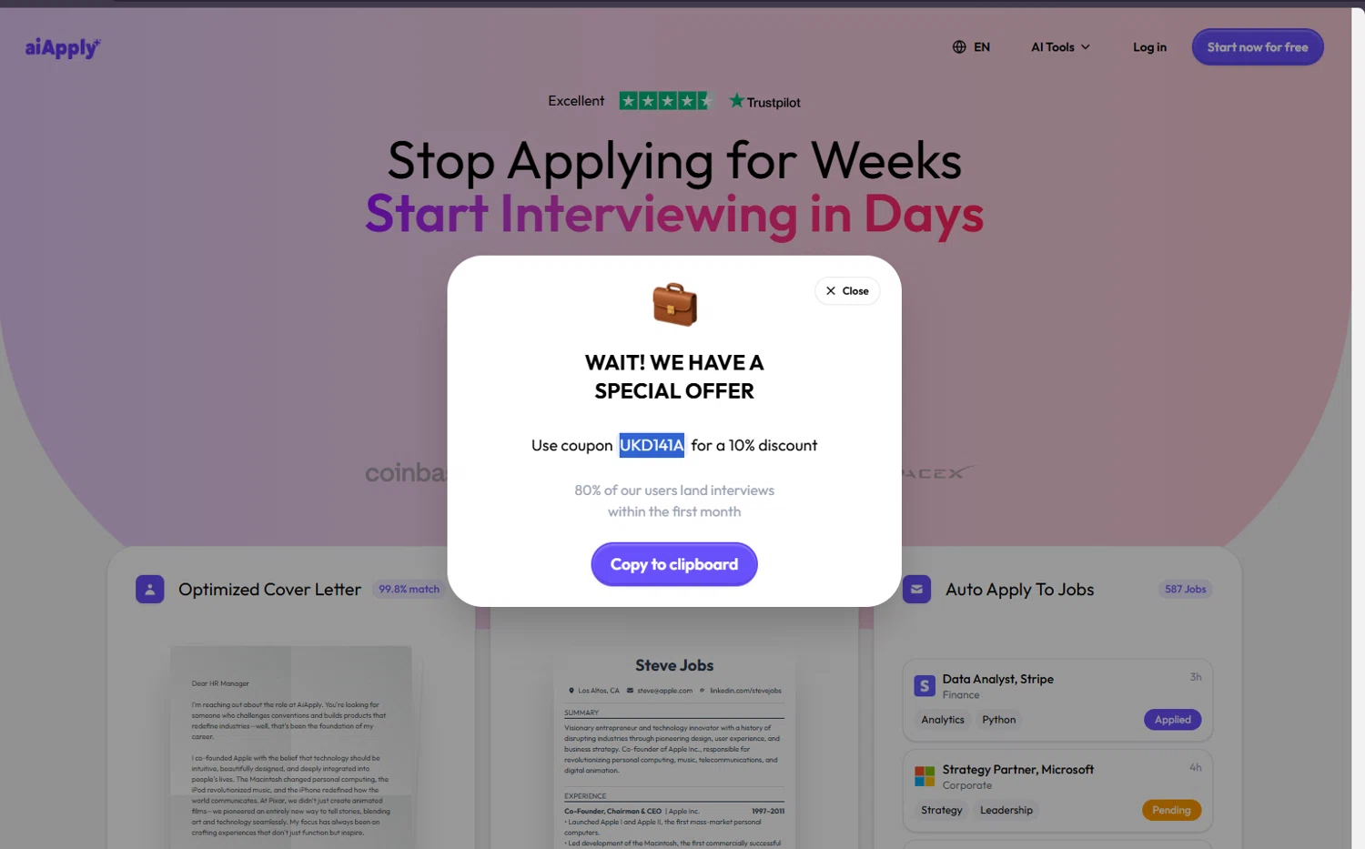 AIApply promo code screenshot showing code UKD141A applied at AIApply checkout page. Uploaded by SimplyCodes community member suppahdealz on Dec 24, 2025
