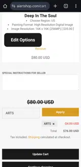 ARTS coupon verification screenshot
