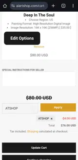 ATSHOP coupon verification screenshot