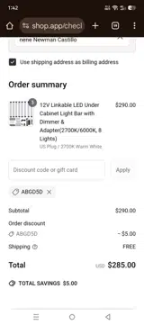 ABGD5D coupon verification screenshot