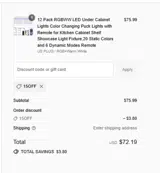 15OFF coupon verification screenshot