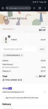 JESSICAHARUMI15 coupon verification screenshot