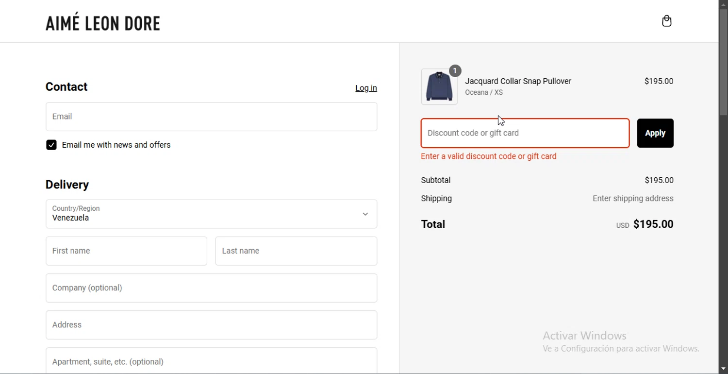 Aimé Leon Dore promo code screenshot showing code APRIL25 applied at Aimé Leon Dore checkout page. Uploaded by SimplyCodes community member Doomslayer on Mar 4, 2025