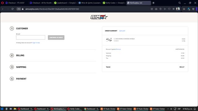 Aim Surplus checkout page showing Aim Surplus discount code box | Screenshot taken by SimplyCodes community member on Jul 26, 2024
