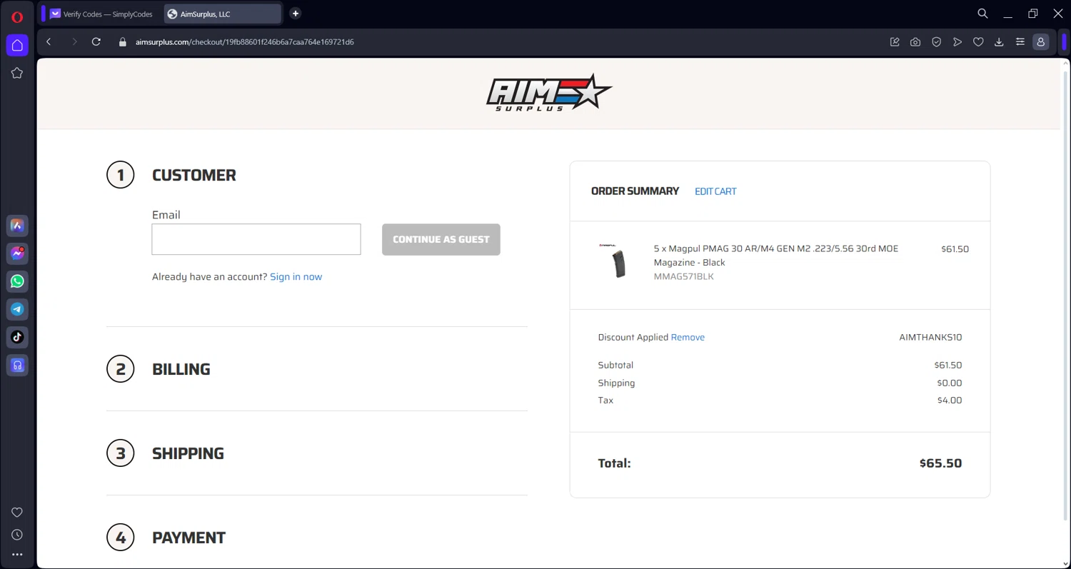 how to use AIM Surplus coupons
