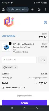 AWIN5% coupon verification screenshot