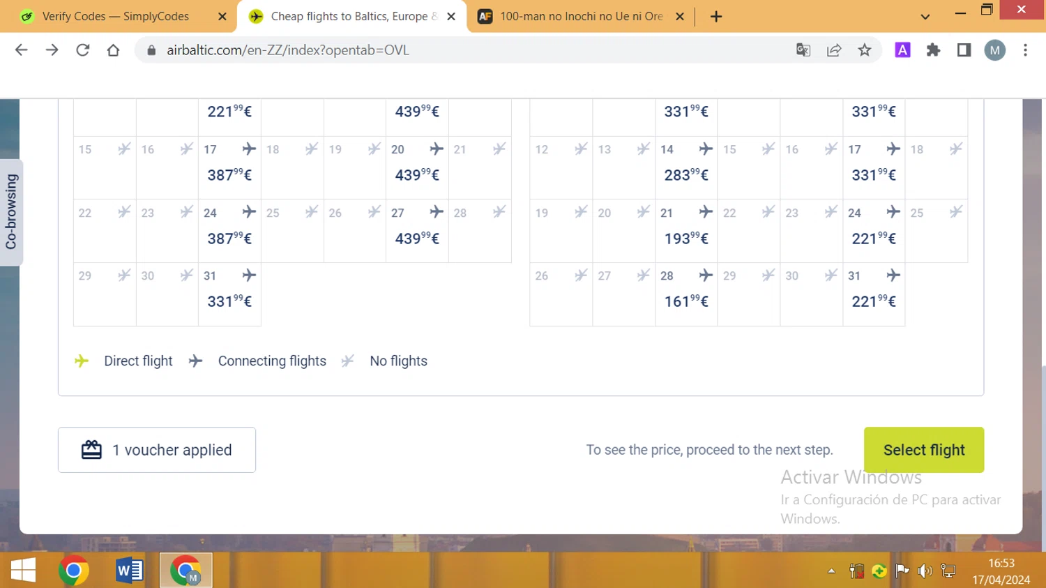 where to use airBaltic promo code box