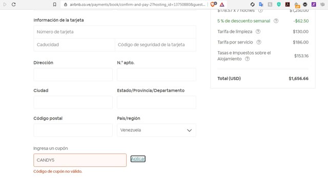 Airbnb checkout page showing Airbnb promo code box | Screenshot taken by SimplyCodes community member on Oct 5, 2020