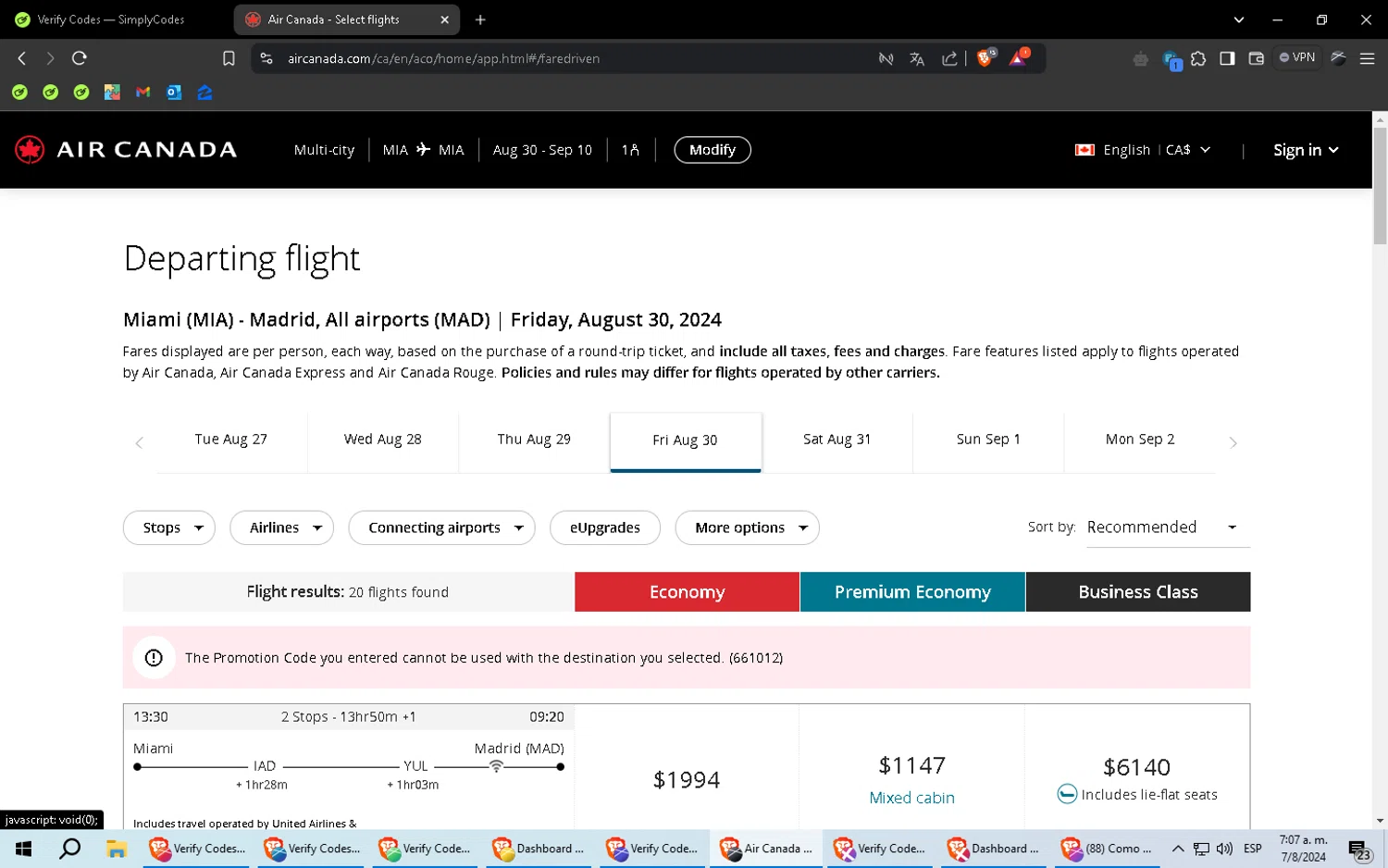 Air Canada Promo Codes 5 Off August 2024