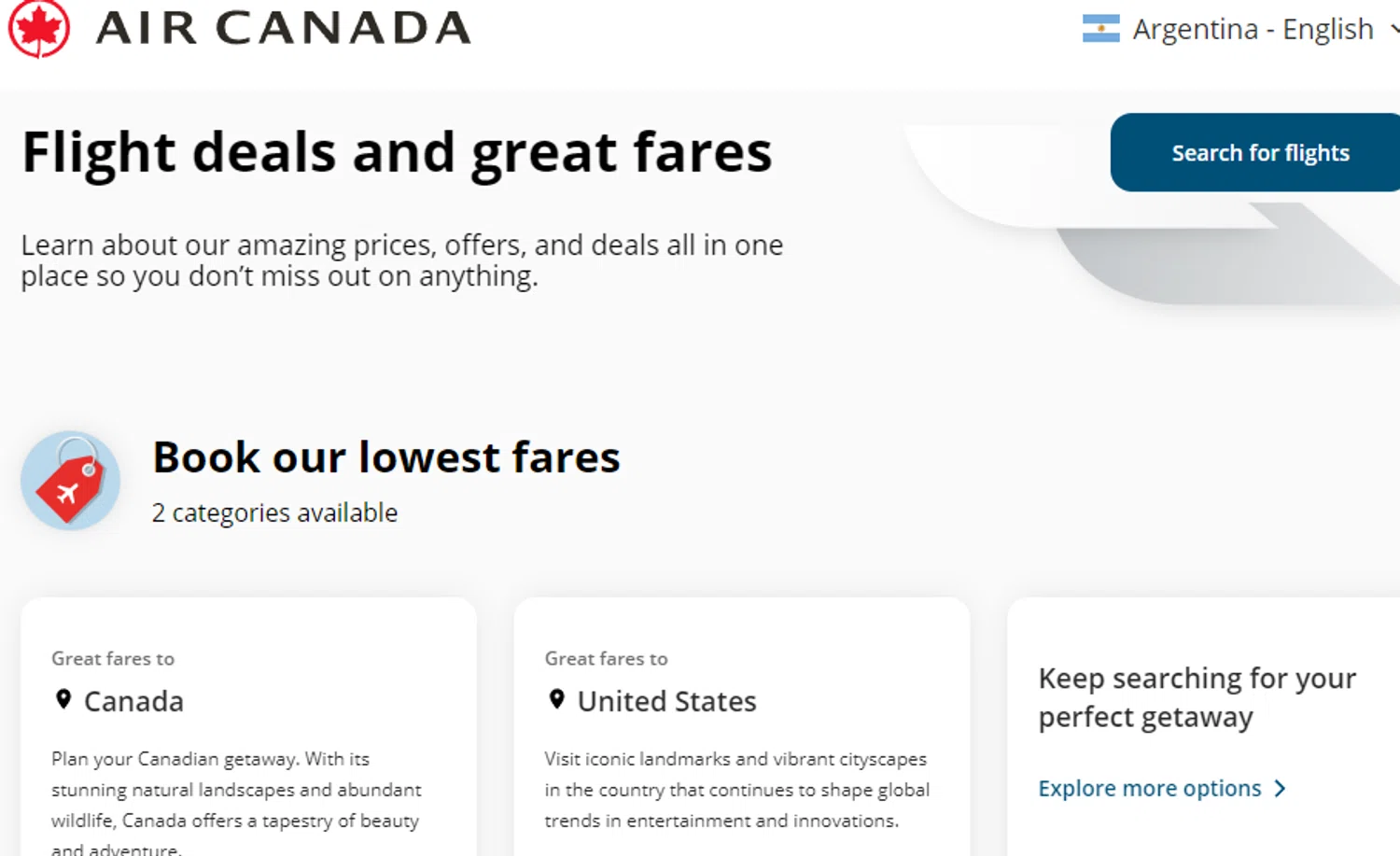 where to use Air Canada promo code box