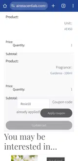 Air Esscentials coupon verification screenshot