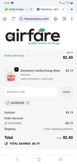 SAVENOW coupon verification screenshot