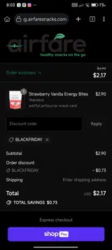 BLACKFRIDAY coupon verification screenshot