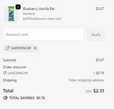 SAVE30NOW coupon verification screenshot