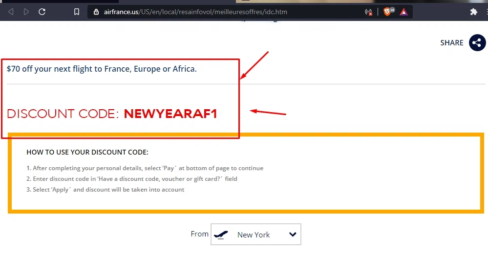 how to use Air France coupons