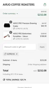 SCPRO10 coupon verification screenshot