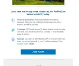 AirMedCare Network coupon verification screenshot