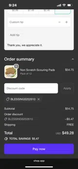 BLESSINGS202610 coupon verification screenshot