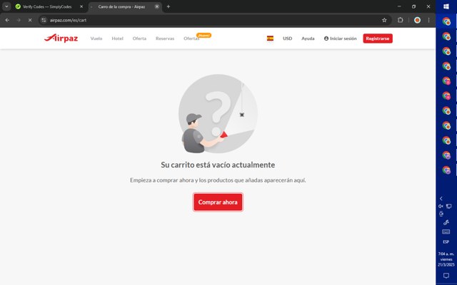 Airpaz checkout page showing Airpaz promo code box | Screenshot taken by SimplyCodes community member on Mar 21, 2025