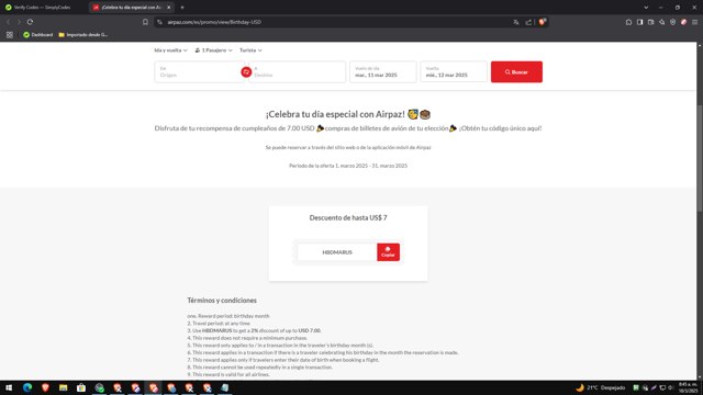 Airpaz checkout page showing Airpaz promo code box | Screenshot taken by SimplyCodes community member on Mar 10, 2025