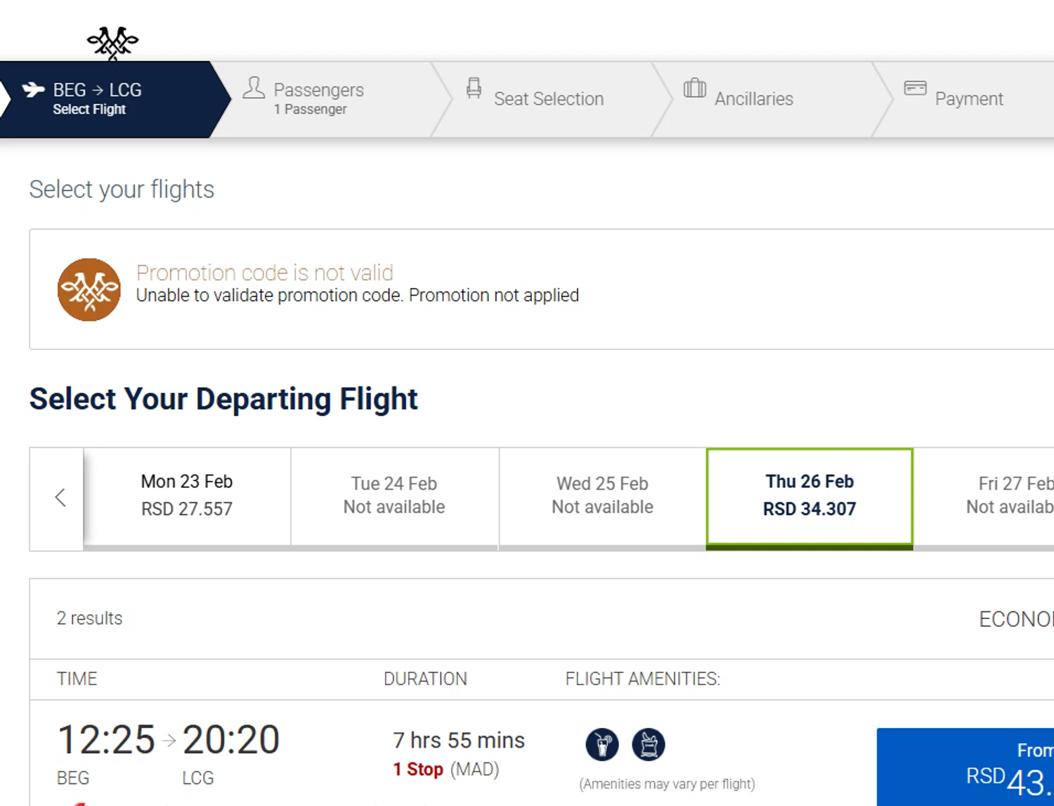 Airserbia promo code screenshot showing code WELCOME applied at Airserbia checkout page. Uploaded by SimplyCodes community member usermariee on Oct 23, 2025