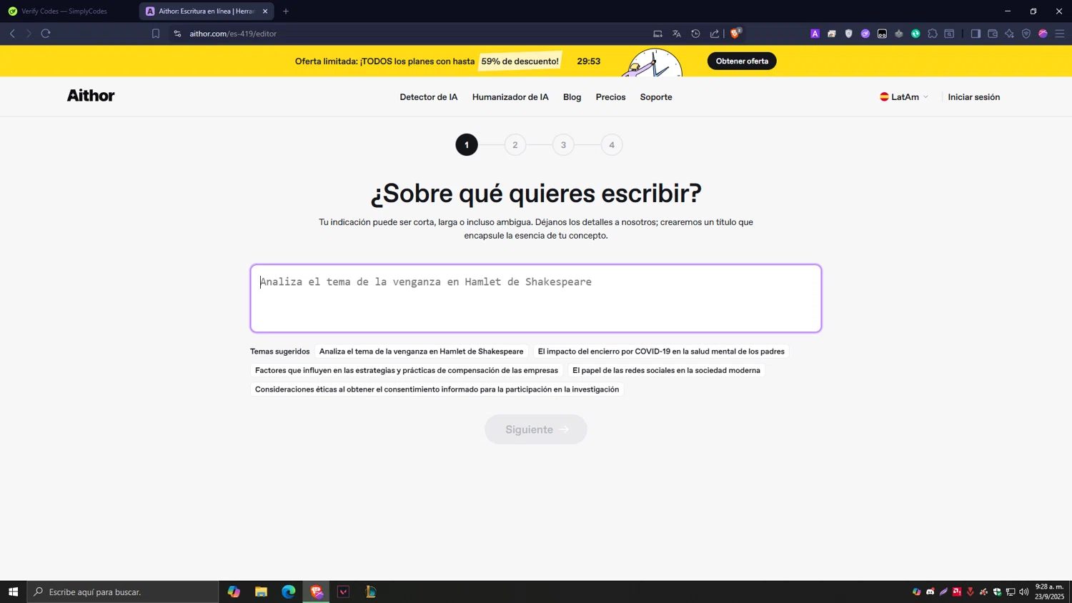 Aithor discount code screenshot showing code DONTPAYFULL15 applied at Aithor checkout page. Uploaded by SimplyCodes community member Tragedy on Sep 23, 2025