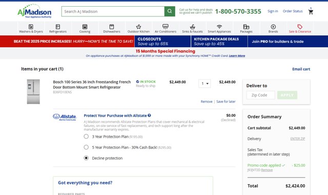 AJ Madison checkout page showing AJ Madison promo code box | Screenshot taken by SimplyCodes community member on Dec 16, 2024