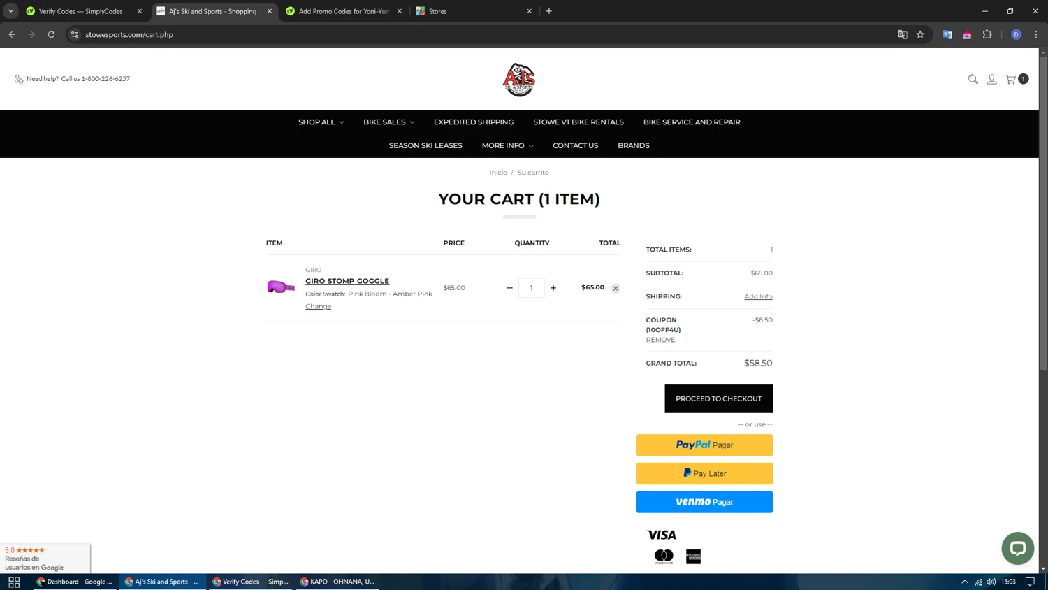 where to use Alpine Options promo code box