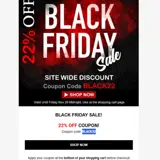 BLACK22 coupon verification screenshot