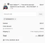 GERMANY10 coupon verification screenshot