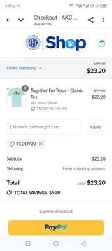 Teddy20 coupon verification screenshot