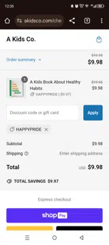 Happypride coupon verification screenshot
