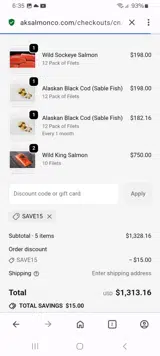 save15 coupon verification screenshot