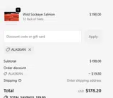 ALASKAN coupon verification screenshot