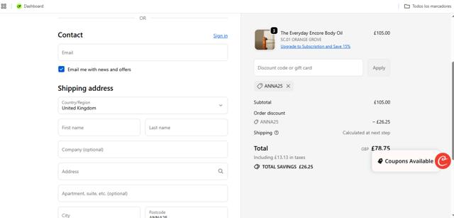 Akt London checkout page showing Akt London discount code box | Screenshot taken by SimplyCodes community member on Sep 24, 2025