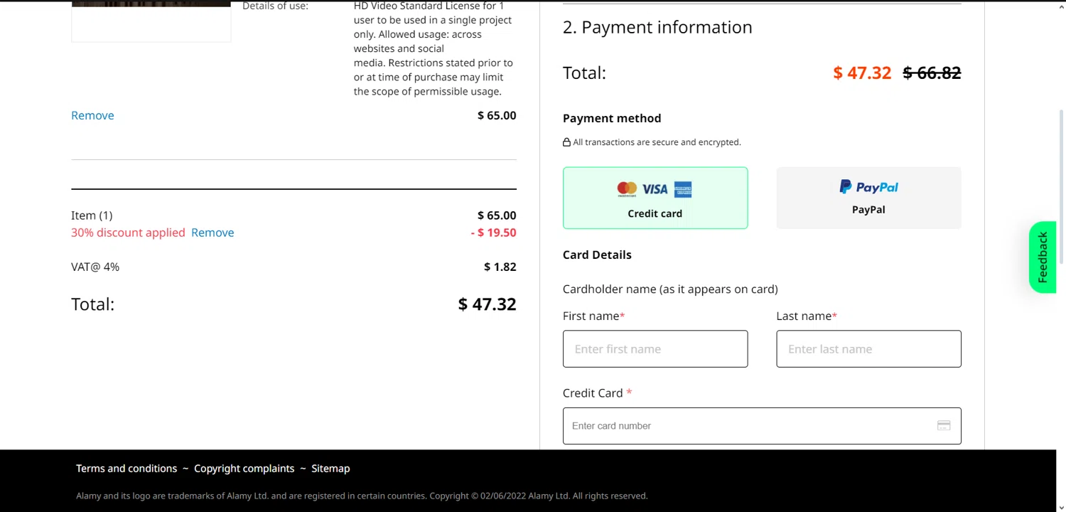 how to use Alamy coupons