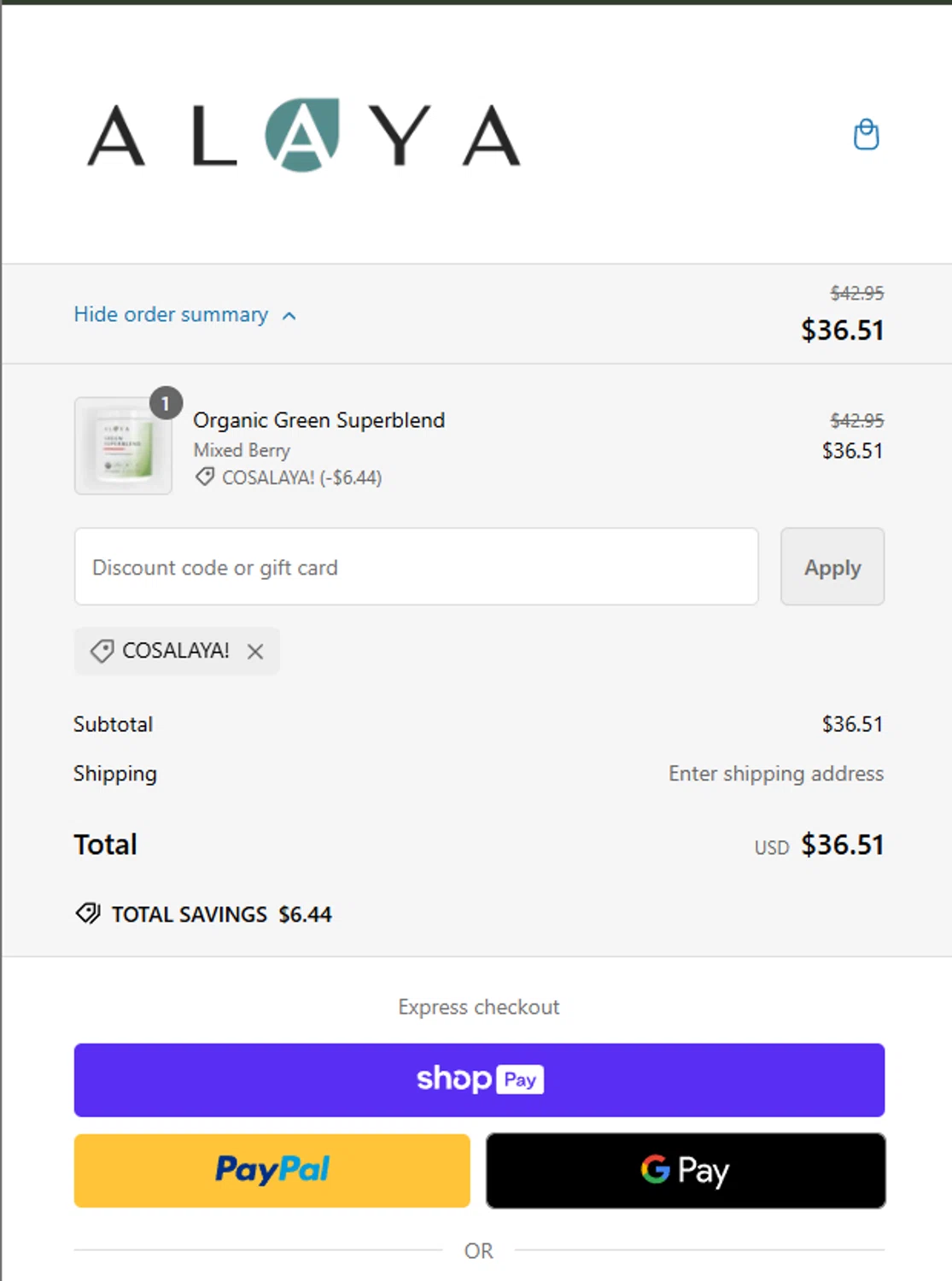 how to use Alaya Naturals coupons
