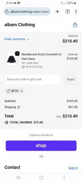 BF30 coupon verification screenshot