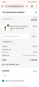 save20 coupon verification screenshot