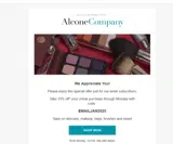 Alcone Company coupon verification screenshot