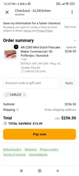 ALDKitchen coupon verification screenshot