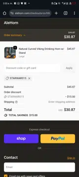 STARWARS15 coupon verification screenshot