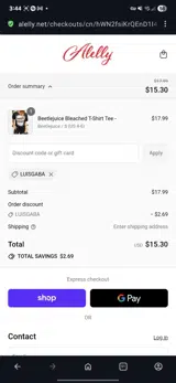 LUISGABA coupon verification screenshot