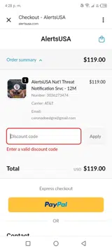 PIVOT coupon verification screenshot