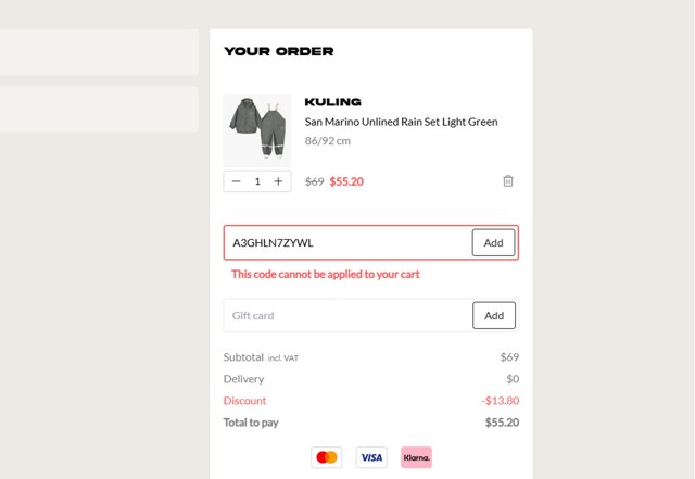 AlexandAlexa checkout page showing AlexandAlexa discount code box | Screenshot taken by SimplyCodes community member on Apr 10, 2025
