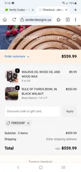 FREESHIP coupon verification screenshot